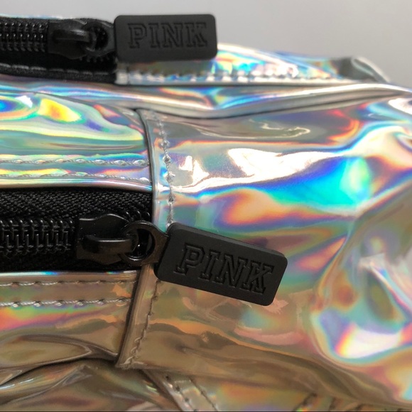 $29❤️New Silver VS PINK iridescent Mini Backpack - Picture 3 of 6